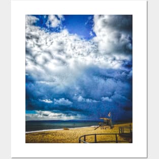 Stormy Beach on English Coast Posters and Art